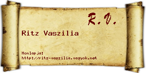 Ritz Vaszilia névjegykártya